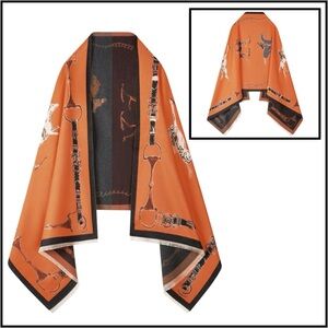 Source Unknown Horse Horse Bit  Poncho Scarf O/S